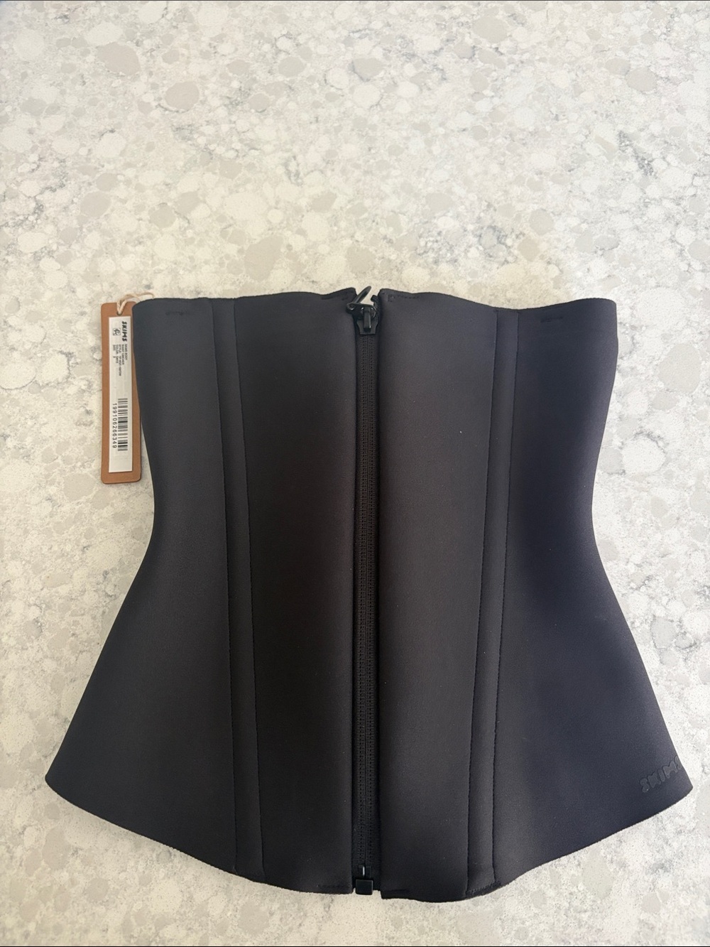 Black Waist Trainer Corset with Front Zipper